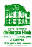 Dutch Matchbox Label, Bergen Op Zoom, Café Billard De Bergse Hoek J. Klupper, Holland, Netherlands - Boites D'allumettes - Etiquettes