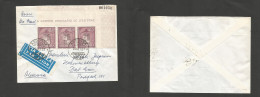 ANDORRA. 1967 (20 Sept) A. La Vieja - Alemania, Bad Ems Sobre Franqueo Multiple Via Aerea 7,50 Pesetas. Preciosa Con Eti - Other & Unclassified