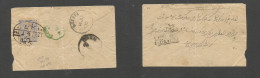 AFGHANISTAN. 1910 (June) Reverse Fkd Fkd Envelope To Pakistan, Quetta (14 June) Fine. - Afghanistan