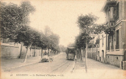 Enghien Les Bains * Le Boulevard D'enghien * Tram Tramway * Automobile Voiture Ancienne - Enghien Les Bains