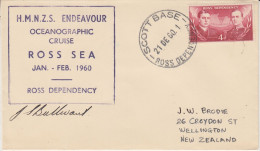 Ross Dependency  1960 HMNZS Endeavour Signature  Ca Scott Base 21 DEC 1960 (SR156) - Storia Postale