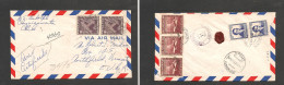 CHILE. Chile - Cover - 1956 4 Ago Antofagasta To USA Northfield Vermont Air $136 Rate Incl 2x50 Pesos Stamps On Very Lat - Cile