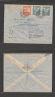 CHILE. Chile - Cover 1934 26 Oct Stgo To London UK Registr Air Mult Fkd Env $9 Peso Rate, VF.  Ex Prof West Airmails Col - Cile