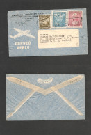 CHILE. Chile - Cover -1953 22 July Stgo To London UK Air Mult Fkd Env Mixed Issues Rate $12.50, Fine.  Ex-Prof West UK A - Cile