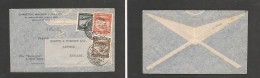 CHILE. Chile - Cover - 1941 19 March Stgo To UK Lincoln Air Mult Fkd Env Via Panagra & NY Sea Crossingmrate $9.40, Fine. - Chile