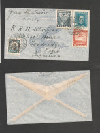 CHILE. Chile - Cover - 1934 15 Nov Stgo To UK Kent Air Mult Fkd Env Rate $7.70. Fine. Ex-Prof West UK Airmails Coll.- .  - Cile