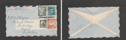 CHILE. Chile - Cover - 1934 23 Oct Stgo To UK Kent Air Mult Fkd Env Air France 27 Oct. Fine. Ex-Prof West UK Airmails Co - Cile