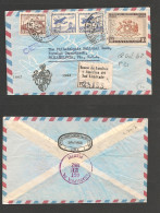 CHILE. Chile - Cover - 1962 31 Aug Stgo To USA Pha Air Mult Fkd Env $90,05 RateEx-Prof West UK Airmails Coll.- . Easy De - Cile
