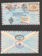 CHILE. Chile - Cover - 1962 31 Aug Stgo To USA Pha Air Mult Fkd Env $90,05 RateEx-Prof West UK Airmails Coll.- . Easy De - Chile