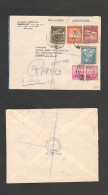 CHILE. Chile - Cover -1937 17 Dec Stgo To London UK Air France Reg Mult Fkd Env Rate $37,60.  Ex-Prof West UK Airmails C - Cile