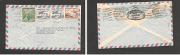 CHILE. Chile - Cover - 1962 31 Aug Stgo To USA Pha Air Mult Fkd Env $90,05 RateEx-Prof West UK Airmails Coll.- . Easy De - Cile