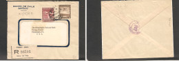 CHILE. Chile - Cover -1952 20 May Stgo To USA Pha Registr Mult Fkd Env 14$ Rate( Inflation New One).  Ex-Prof West UK Ai - Chile