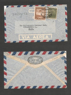 CHILE. Chile - Cover -1952 20 May Stgo To USA Pha Air Mult Fkd Env 3,80$ RateEx-Prof West UK Airmails Coll.- . Easy Deal - Chile