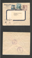 CHILE. Chile - Cover -1951 10 March Stgo To USA PHA Registr Mult Fkd Env Rate 12.20$.  Ex-Prof West UK Airmails Coll.- . - Cile