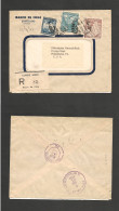 CHILE. Chile - Cover -1951 10 March Stgo To USA PHA Registr Mult Fkd Env Rate 12.20$.  Ex-Prof West UK Airmails Coll.- . - Chile