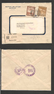 CHILE. Chile - Cover - 1951 12 Jan Stgo To USA Pha Registr Banco De Chile Label Mult Fkd Env Direct Flight To NY, But DI - Cile
