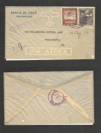 CHILE. Chile - Cover -1950 19 May Vap To USA Pha Registr Mult Fkd Env Rate Total $32,60.  Ex-Prof West UK Airmails Coll. - Cile