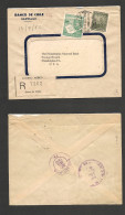 CHILE. Chile - Cover -1950 15 Sept Stgo To USAregistr Mult Fkd Env Rate Air $5,80 Via NY Ex-Prof West UK Airmails Coll.- - Cile