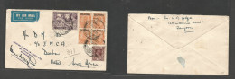 BURMA. 1940 (23 Apr) Rangoon - South Africa, Purban, Natal. Air Multifkd Env, Cds. - Birmania (...-1947)