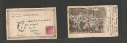 BURMA. 1904 (28 May) Moulmein - England, Staffordshire. Fkd Machine Photo Ppc. India Fkd, Cds + "Sec Post Office / A" Al - Birma (...-1947)