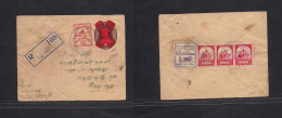 BURMA. C. 1943-4. Japanese Ocupation. Registered Ovptd Reverse Multifkd Envelope, Mixed Issues + Signed On Front And Rev - Burma (...-1947)