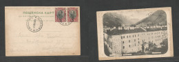 BULGARIA. 1909 (13 Aug) Monastir - Germany, Munich. Fkd Ovptd Pair, Tied Nice Cds Ppc. - Altri & Non Classificati