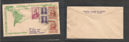 BRAZIL. Brazil Cover - 1956 Comm Floatinf Exhibition Brazil - Barcelona Illustr Mult Fkd Env,fine And Unusual - Other & Unclassified