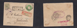 BRAZIL. 1891 (28 Nov) S. Paulo - GUATEMALA, Control Arence (Enero 92) 10rs Green D. Pedro Stationary Envelope + 500 Rs A - Other & Unclassified