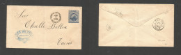 BOLIVIA. 1889 (5 April) Cochabamba - Tacna, Chile (13 Apr) 5c Blue Stat Env. Scarce Mail Link Post Pacific Line. - Bolivien