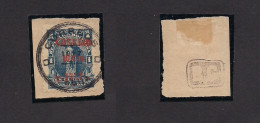 BOLIVIA. 1917. Yv 110º. Cobija Issue. 10cs M 1c Blue Red Ovptd On Piece, Cobija Cds. Rarity. Yv 2010 4,200 Euros. - Bolivia