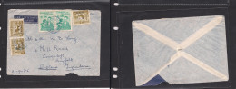 BOLIVIA. Bolivia Cover 1954 La Paz To UK Suffolk Air Mult Fkd Env Ovpted Issue. Easy Deal. - Bolivie