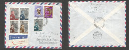 BELGIAN CONGO. 1962 (13 April) Mweka - Czechoslovakia, Benatky (26 April) Via Luluaburg. Registered Air Multifkd Envelop - Sonstige & Ohne Zuordnung