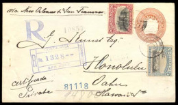 COSTA RICA. 1903 (29 Nov.). COSTA RICA-HAWAII. Destination:10c Pse (H&G 4) With Added 1901 5c And 20c Sent Registered Fr - Costa Rica