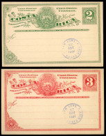 COSTA RICA. 1897. Nice Pre Cancelled Pair. Stationery. XF. - Costa Rica