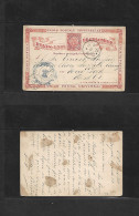 COLOMBIA - Stationery. 1881 (28 Ago) Bogota - USA, NYC (29 Sept) Early 2c Red Stat Card. Fine Used. - Colombie