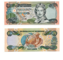 Bahamas Central Bank Fifty (50) Cents 2001 QEII P-68 UNC - Bahamas