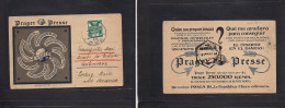 CZECHOSLOVAKIA. 1921 (18 July) Prague - Quelimane, Portuguese East Africa (21 Sept) Illustrated Color Fkd Card Praguer P - Sonstige & Ohne Zuordnung