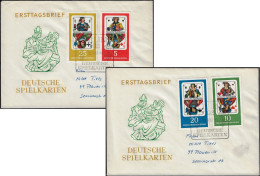 Allemagne Démocratique 1967 Y&T 995 à 998 Sur FDC. Cartes à Jouer. Valets De Carreau, De Coeur, De Pique Et De Trèfle - Non Classificati