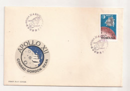 P1 Plic FDC ROMANIA - Prima Zi A Emisiunii - Apollo 12 - First Day Cover , Uncirculated 1969 - FDC