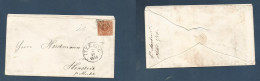 DENMARK. 1858 (2 Oct) Itzehoe - Heide. Fkd Envelope 4s Light Brown "118" Rings, Tied + Cds. - Sonstige & Ohne Zuordnung