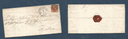 DENMARK. 1859 (23 May) Rendsburg - HZEHOE. EL With Contains Fkd 4s Brown "54" Rings. Fine. - Sonstige & Ohne Zuordnung