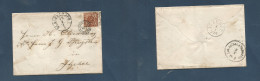 DENMARK. 1862 (2 Jan) Slesvipeburg - HZEHOE. Fkd 4s Dark Brown "102" Tied Rings + Envelope With Contains, Reverse Transi - Sonstige & Ohne Zuordnung