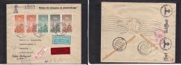 DENMARK. 1941 (28 March) Kph - Germany, Hamburg (31 March) Air Express Registered Multifkd Env. Air Set. Fine Reverse Na - Sonstige & Ohne Zuordnung