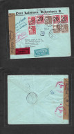 DENMARK. 1940 (10 Dec) Kph - Netherlands, Amsterdam. Air Express Multifkd Nazi Censored Envelope. Special Air Cachet. - Sonstige & Ohne Zuordnung