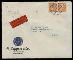 DENMARK. 1943 (9 Aug). Kopenhagen - Sweden (11 Aug). Express Air Fkd Env. Danish Censored Reverse Label Tied. VF. - Sonstige & Ohne Zuordnung