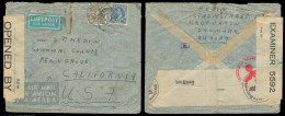 DENMARK. 1941 (28 July). Copenhagen - USA / CA. Air Fkd Env Nazi + British Censored. - Sonstige & Ohne Zuordnung