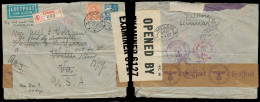 DENMARK. 1940 (1 Nov). Aalborj - USA. Reg Air Multifkd + Dual Censored Nazi + British Censored. Scarce Routing. - Sonstige & Ohne Zuordnung