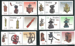 Romania 2023 / Grinders / Set 6 Stamps With 2 Labels - Ongebruikt