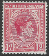 St Kitts-Nevis. 1938-50 KGVI. 1d MH. SG 69a. M3103 - St.Christopher-Nevis-Anguilla (...-1980)