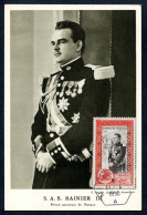 RC 27217 MONACO 1950 PRINCE RAINIER SUR CARTE MAXIMUM - TB - Maximumkaarten